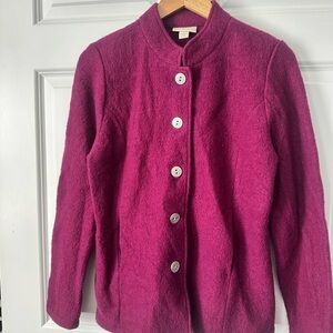 Appleseed’s Magenta Wool Blend Jacket Small Button Front Tailored Coat